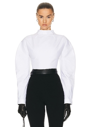 ALAÏA High Neck Top in Blanc - White. Size 42 (also in ).
