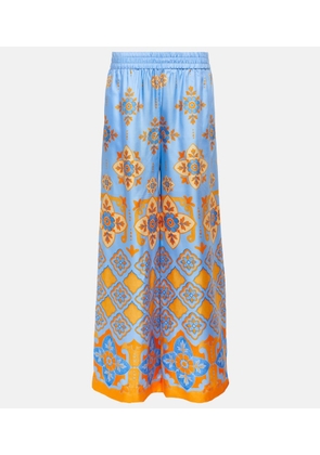 La DoubleJ High-rise printed silk palazzo pants
