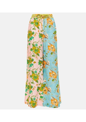 Alémais Floral linen wide-leg pants