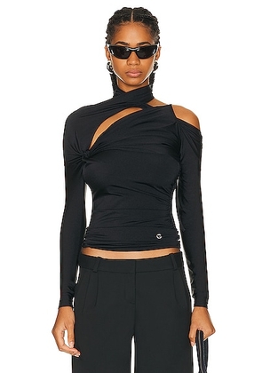 Coperni Asymetric Twisted Top in Black - Black. Size M (also in XS).