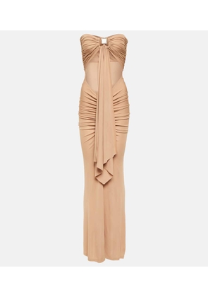 Christopher Esber Ring-detail ruched cutout maxi dress