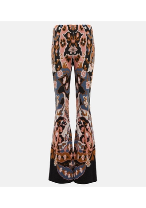 Etro Floral high-rise flared wool pants