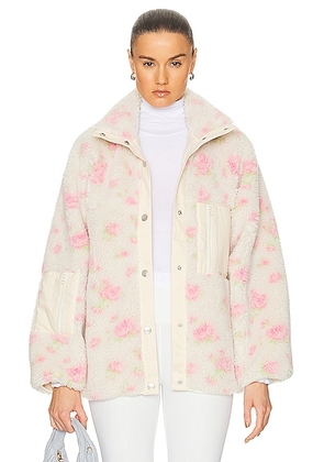 Sandy Liang Panda Fleece Zip Jacket in Pink Multi - Pink. Size S (also in ).