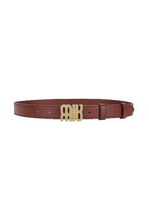 Miu Miu Leather Belt in Tabacco - Brown. Size 90 (also in ).