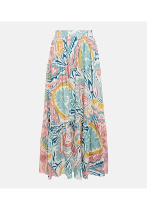 Etro Printed cotton and silk midi skirt