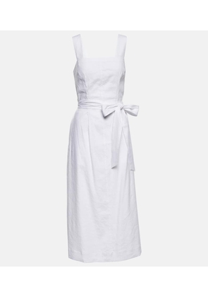 Vince Square-neck linen-blend midi dress