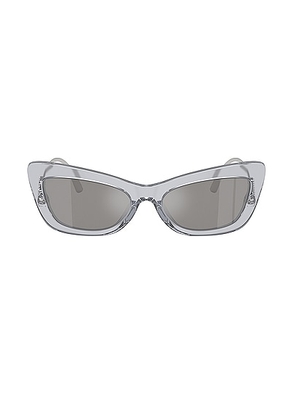 Dolce & Gabbana Cat Eye Sunglasses in Transparent Silver - Metallic Silver. Size all.