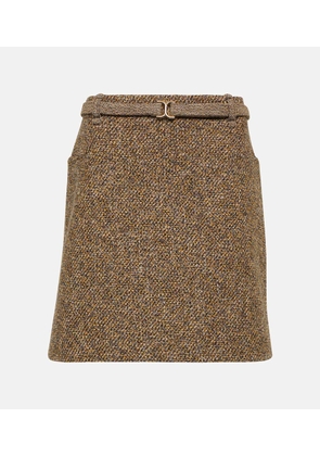 Chloé Wool and cotton-blend tweed miniskirt