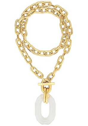 RABANNE Link Necklace in Gold & Transparent - Metallic Gold. Size all.