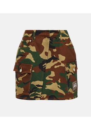 Alessandra Rich High-rise camouflage gabardine miniskirt