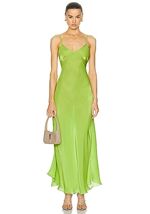 PRISCAVera Maxi Slip Dress in Apple - Green. Size L (also in M, S).
