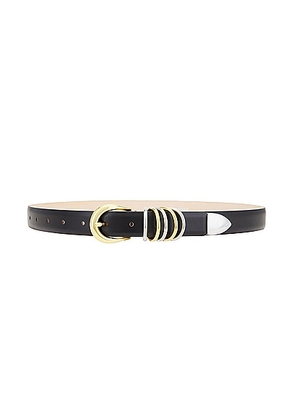 DEHANCHE Hollyhock Mixed Metal Belt in Black  Gold  & Silver - Black. Size M (also in ).