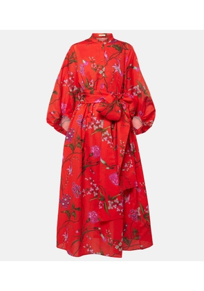 Erdem Tie-detail cotton and linen midi dress