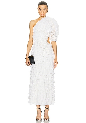 Chloe One Shoulder Gown in Iconic Milk - White. Size M (also in ).