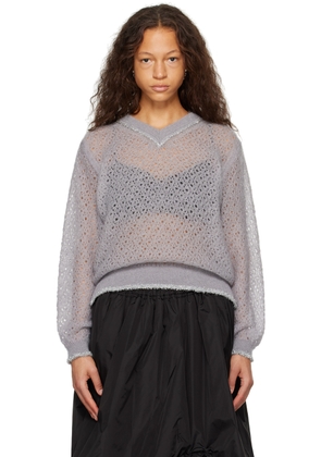 Simone Rocha Gray Tinsel Sweater