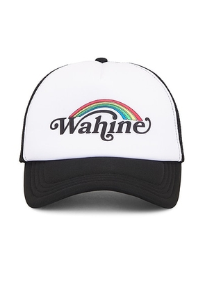 Wahine Trucker Hat in Black - Black. Size all.