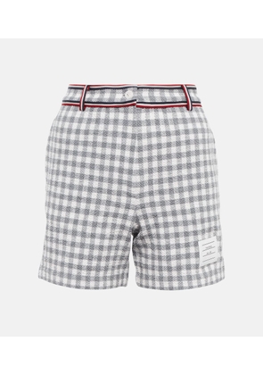 Thom Browne High-rise gingham cotton shorts