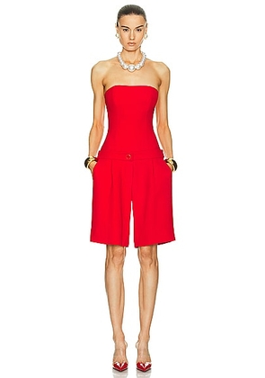 Rowen Rose Bustier Mini Jumpsuit in Red - Red. Size 34 (also in ).