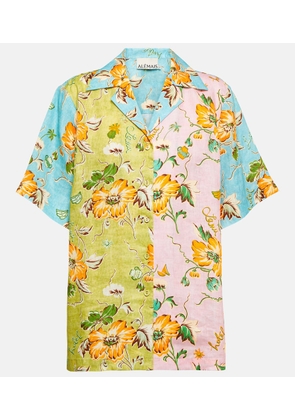 Alémais Mana floral patchwork linen shirt