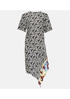 Dries Van Noten Printed asymmetric midi dress