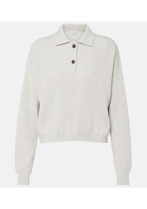Brunello Cucinelli Ribbed-knit cotton polo sweater