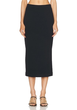 Enza Costa Textured Jacquard Skirt in Black - Black. Size L (also in M, S, XS).