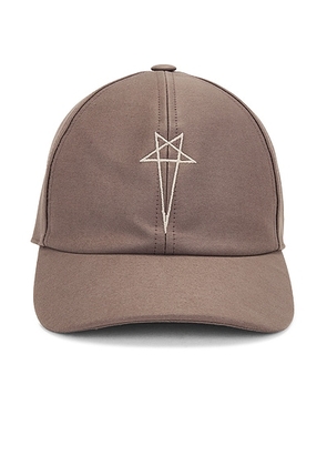 DRKSHDW by Rick Owens Baseball Cap in Dust & Pearl - Brown. Size L (also in M, S).