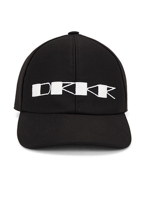 DRKSHDW by Rick Owens Baseball Cap in Black & Milk - Black. Size L (also in M, S).