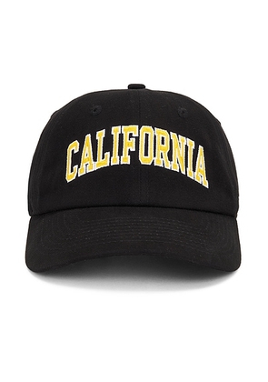 Sporty & Rich California Embroidered Hat in Faded Black - Black. Size all.