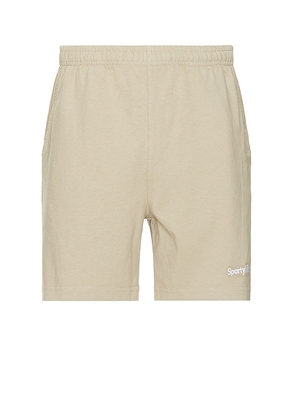 Sporty & Rich Embroidered Gym Shorts in Elephant - Grey. Size L (also in M, S, XL/1X).