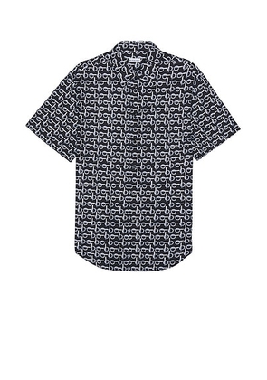 Burberry Print Shirt in Silver & Black - Black. Size L (also in M, S, XL/1X).