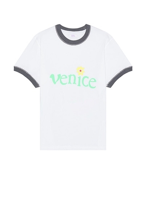 ERL Unisex Venice T-Shirt Knit in White - White. Size L (also in M, S, XL).