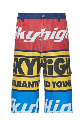 Sky High Farm Workwear Construction Graphic Logo Shorts in Multi - Multi. Size XL (also in L).
