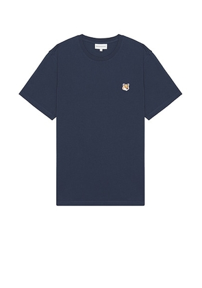 Maison Kitsune Fox Head Patch Regular T-shirt in Ink Blue - Navy. Size L (also in M, S, XL/1X).
