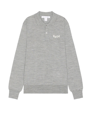 COMME des GARCONS SHIRT 2024 Polo Sweater in Grey - Grey. Size L (also in M, XL/1X).