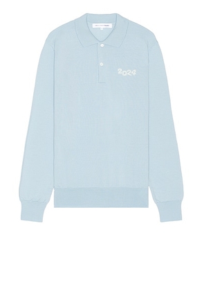 COMME des GARCONS SHIRT 2024 Polo Sweater in Light Blue - Blue. Size L (also in M, XL/1X).