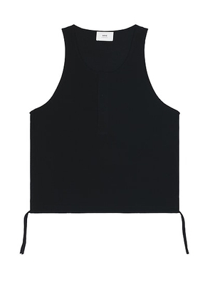 ami Round Collar Tank Shirt in Black - Black. Size L (also in M, S, XL/1X).