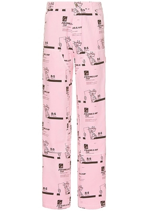 Sky High Farm Workwear Insulation Print Double Knee Pants in Pink - Pink. Size L (also in M, XL).