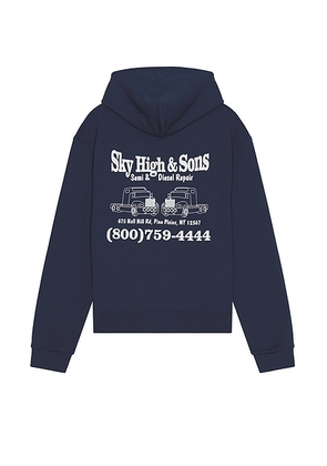 Sky High Farm Workwear Sky High And Sons Zip Up Hoodie in Navy - Navy. Size L (also in M, XL).