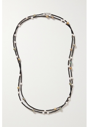 Sophie Buhai - + Net Sustain Pearl Urchin 54&quot; Onyx, Pearl And Bead Necklace - Silver - One size