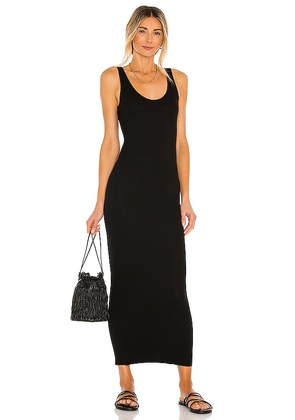 Enza Costa Silk Rib Ankle Length Tank Dress in Black. Size M, S, XL, XS.