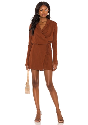 Free People Helena Wrap Dress in Brown. Size XS.