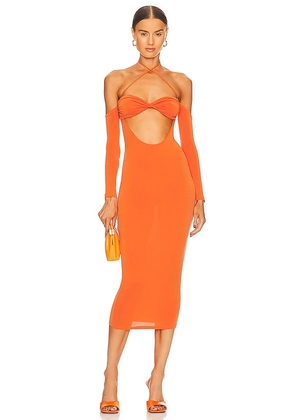 Camila Coelho Harmony Midi Dress in Orange. Size XL.