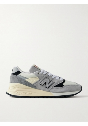 New Balance - 998 Core Rubber-trimmed Leather, Mesh And Suede Sneakers - Gray - US5.5,US6,US6.5,US7,US7.5,US8,US8.5,US9,US10