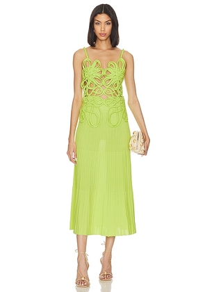 Cult Gaia Nalda Knit Midi Dress in Green. Size S.