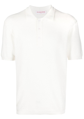 Orlebar Brown piqué-weave design polo shirt - White