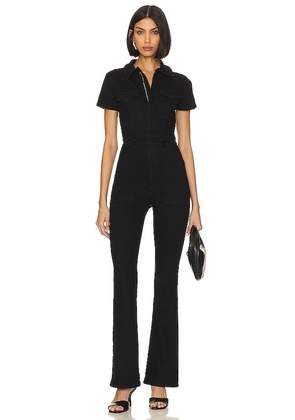 Good American Fit For Success Bootcut Jumpsuit in Black. Size L, XS.