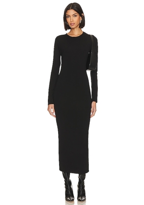Good American Good Touch Long Sleeve Maxi Dress in Black. Size 1.