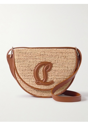 Christian Louboutin - By My Side Leather And Raffia Shoulder Bag - Brown - One size