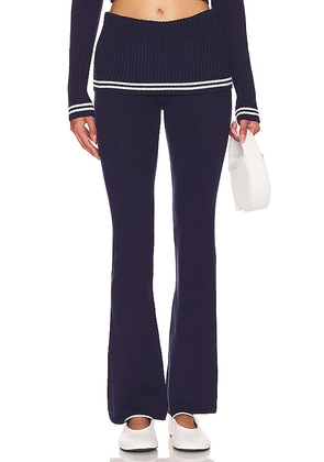 Frankies Bikinis Aimee Cloud Knit Pant in Navy. Size L, S, XL, XS.